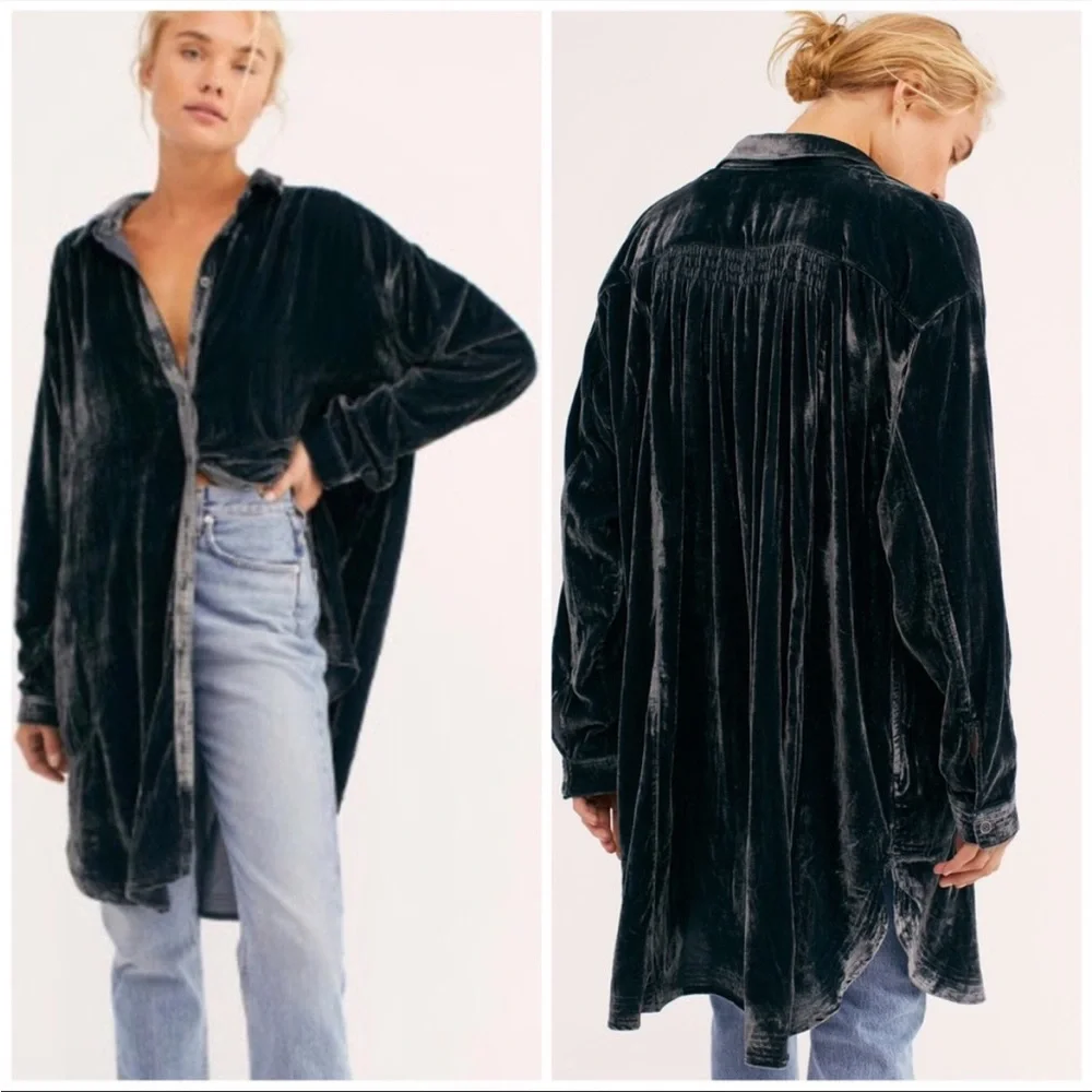 NWT Free People Sorrento Velvet Maxi Top